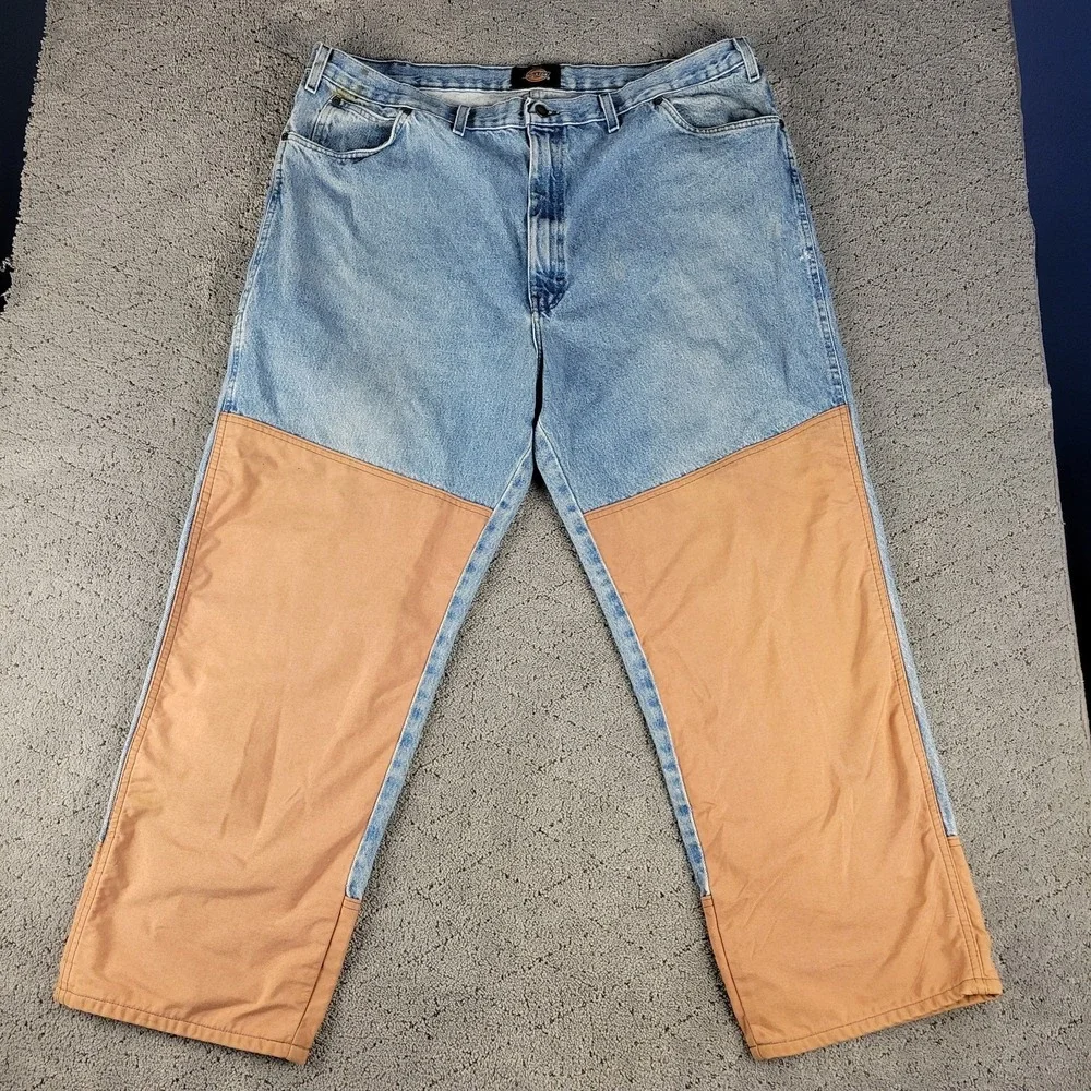 Dickies Jeans Mens 44x30 Blue Brushguard Relaxed Straight Leg Hunting Workwear